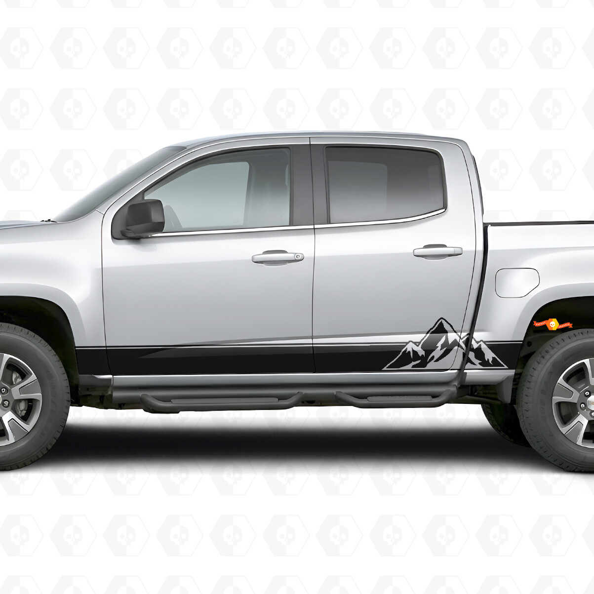 Layered Peaks Door & Rocker Panel Vinyl Stripes for Chevrolet Colorado 2nd Gen 2015-2022