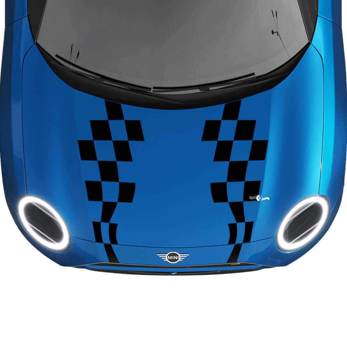Hood Checkered stripes Mini Cooper Vinyl graphics decal Sticker for Mini Cooper