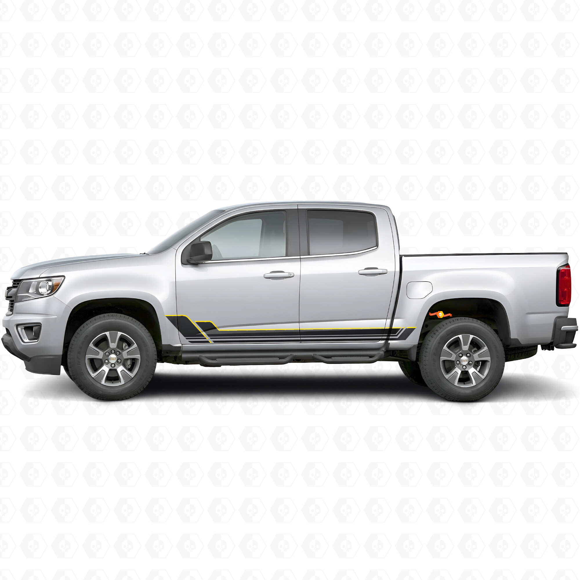 Angular Outline Door & Rocker Panel Vinyl Stripes for Chevrolet Colorado 2nd Gen 2015-2022