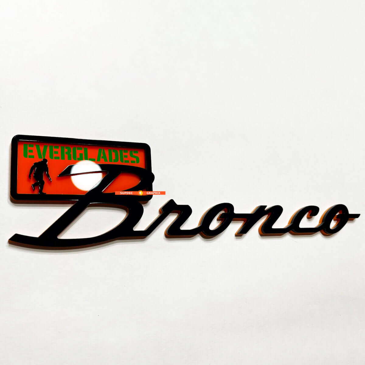 Fender Badges Tailgate Emblem 3D Badge Black vs Orange for Ford Bronco Everglades
