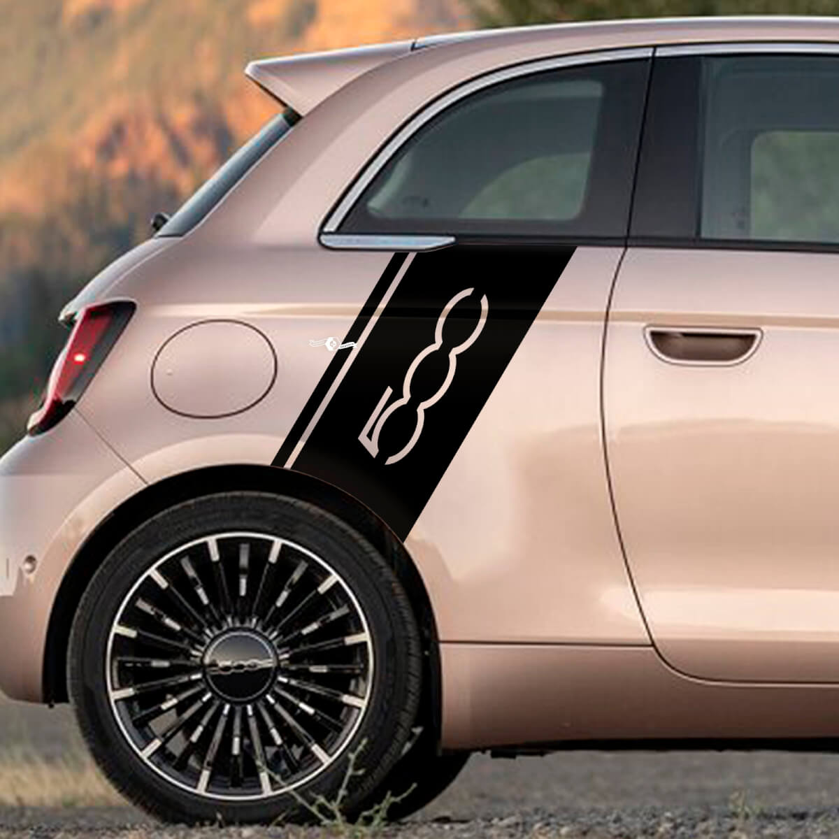 Rear Fender Stripe Decal side Graphics stripes for Fiat 500