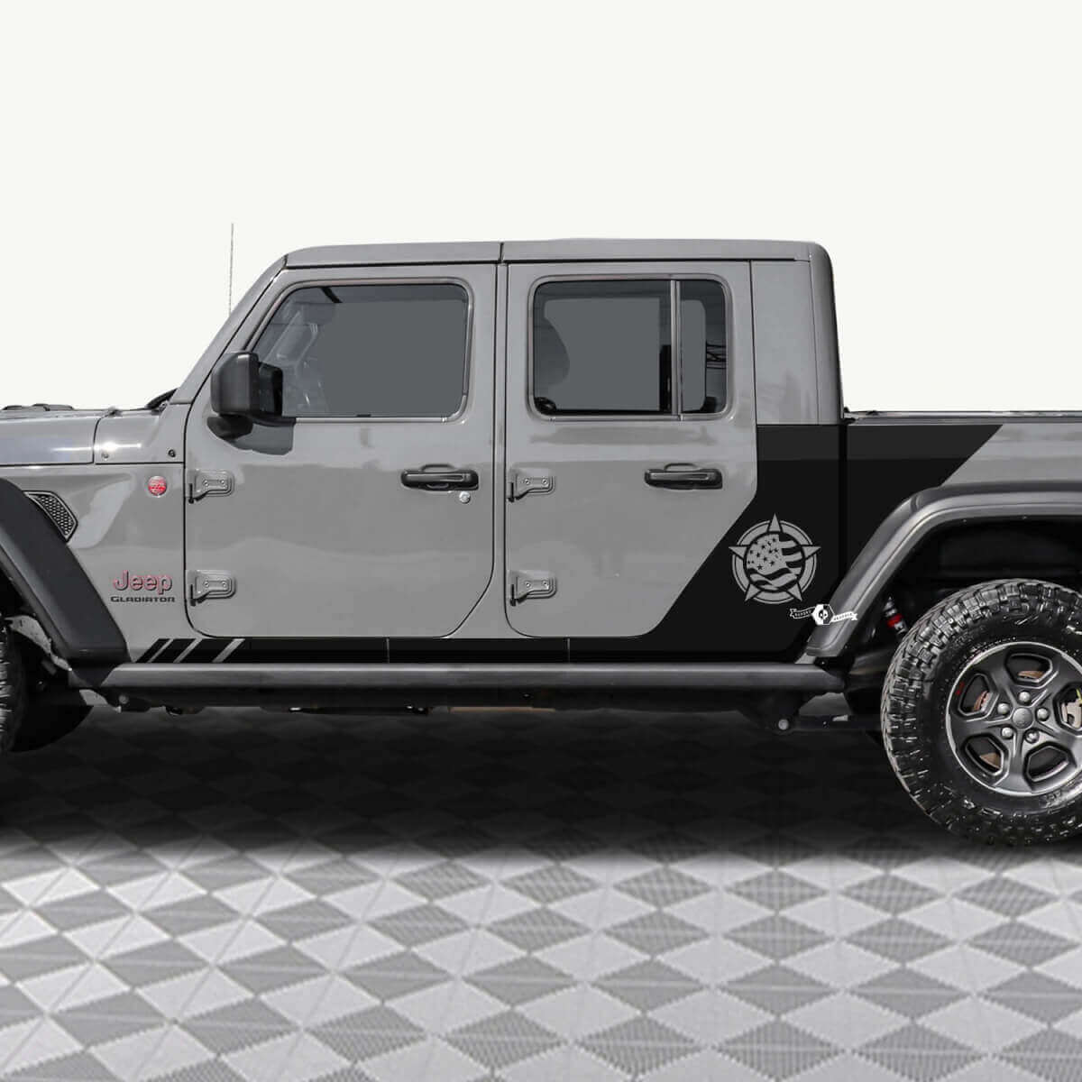 Military Star US Flag Rear Side Doors Vinyl Decal Sticker 2 for Jeep Gladiator