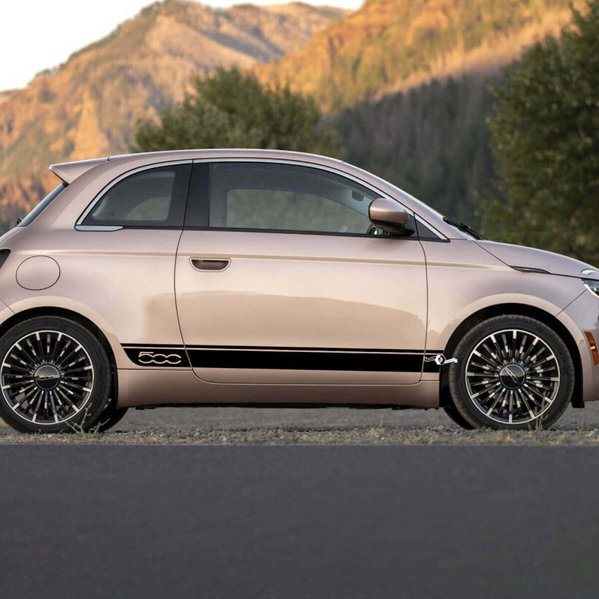 Rocker Panel Doors Decal side Graphics stripes for Fiat 500