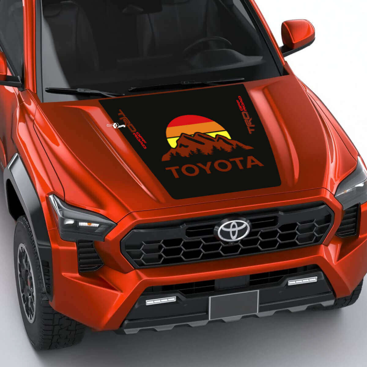 TRD off Road Mountains Vintage Retro Heritage Stripes Wrap Hood decal Sticker for Toyota Tacoma 4th gen