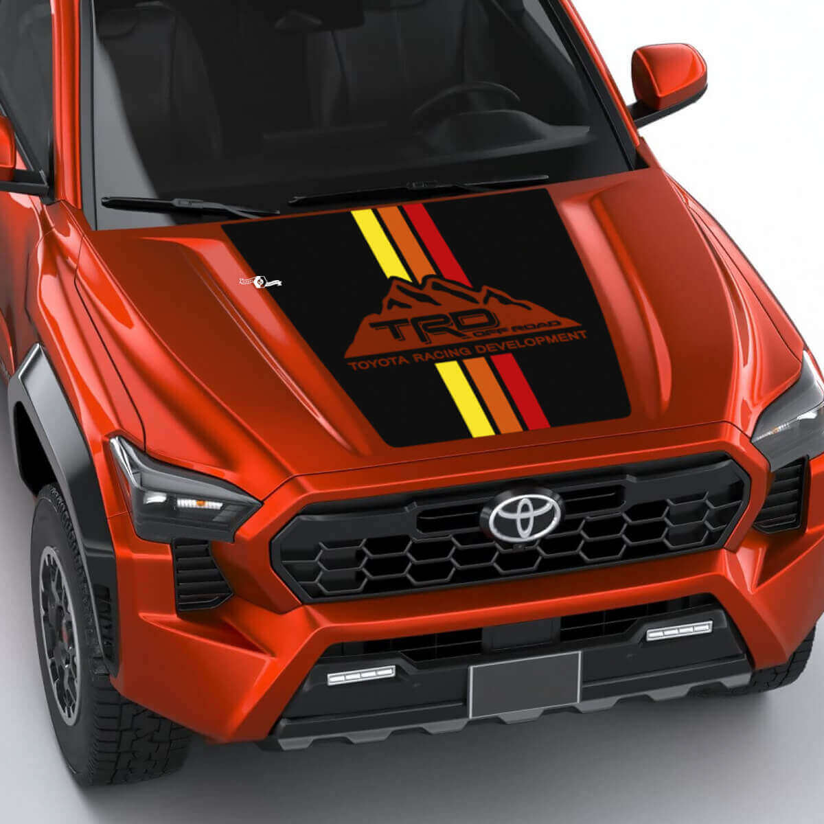 TRD Mountains Vintage Retro Heritage Stripes Hood decal Sticker for Toyota Tacoma 4th gen