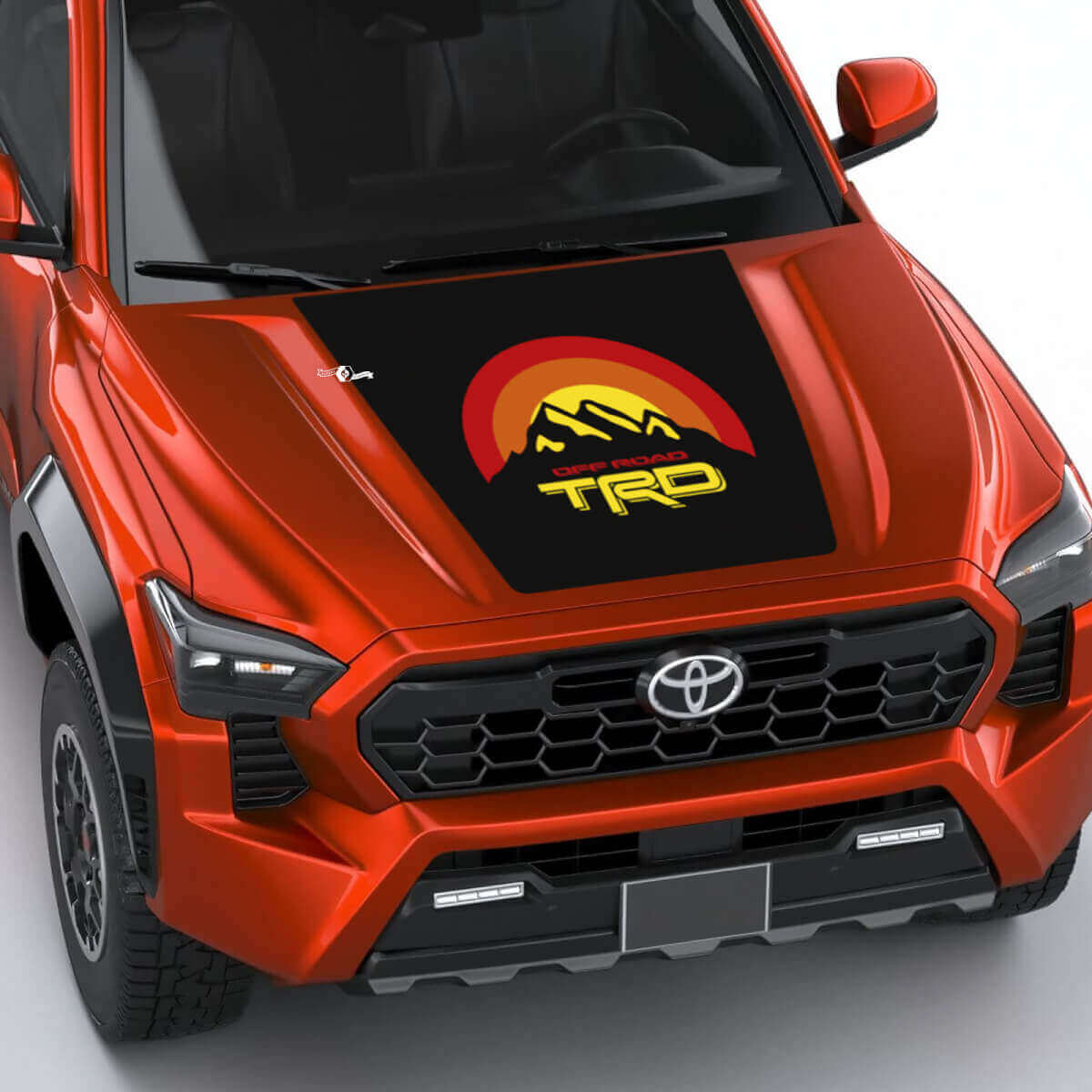TRD Mountains Vintage Retro Heritage Sun Stripes Hood decal Sticker for Toyota Tacoma 4th gen