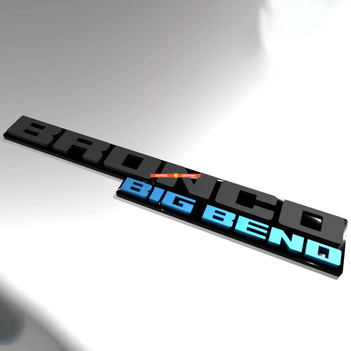 Fender Badges Tailgate Emblem Text 3D Badge for Musclecar horse Big Bend