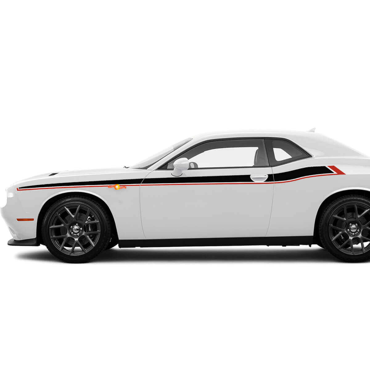 Two colors Side Accent Stripes Decals Stickers For Dodge Challenger