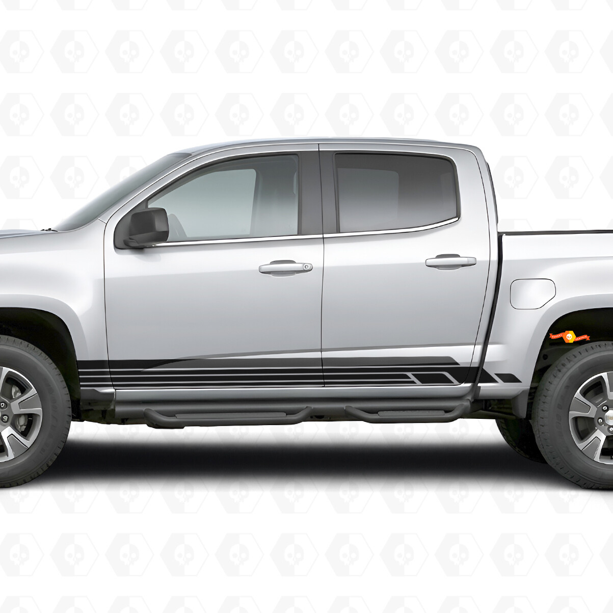 Layered Lightning Door & Rocker Panel Vinyl Stripes for Chevrolet Colorado 2nd Gen 2015-2022
