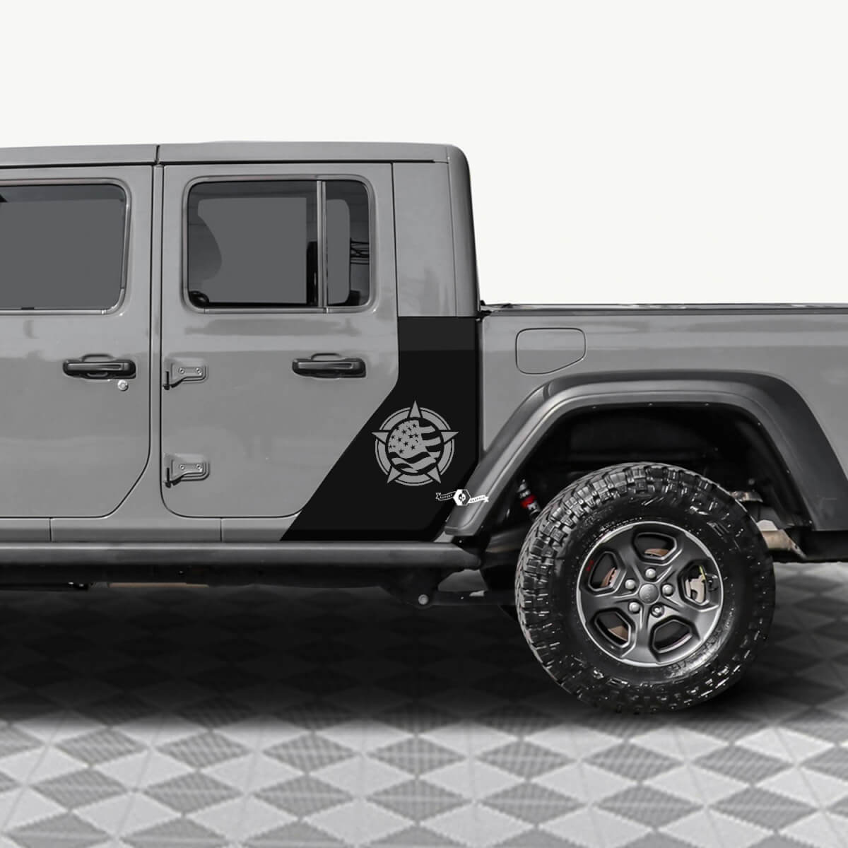 Military Star US Flag Rear Side Doors Vinyl decal sticker fit Jeep Gladiator 3