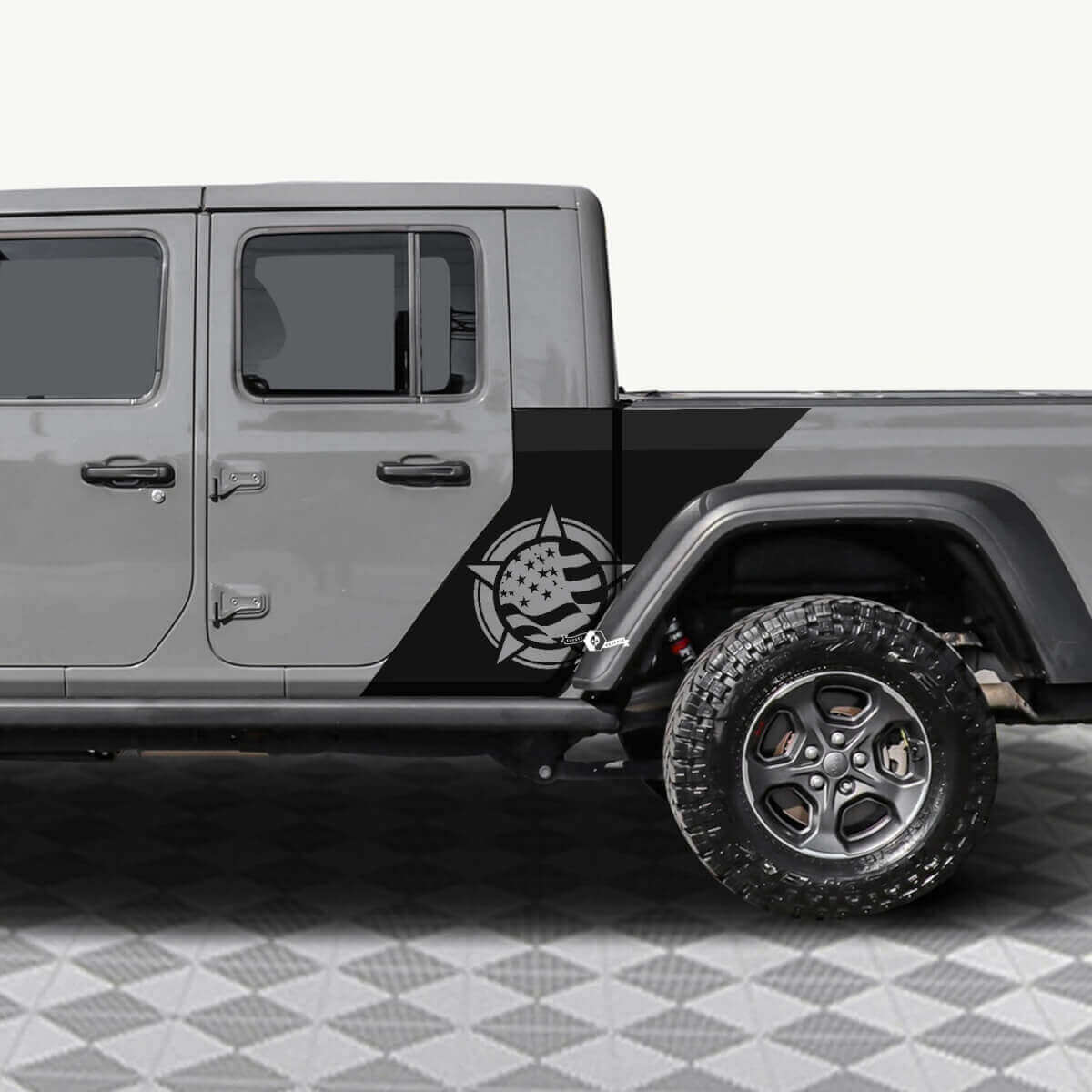Military Star US Flag Rear Side Doors Vinyl Decal Sticker 4 for Jeep Gladiator