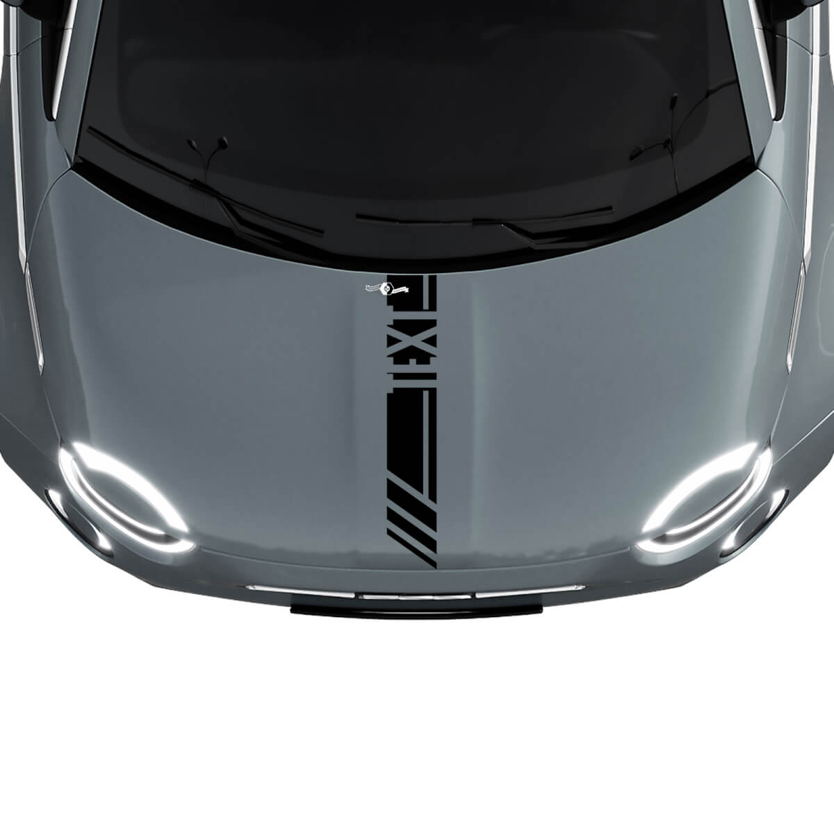 Custom Text Hood Racing Stripe Decal Sticker Graphics for Fiat 500