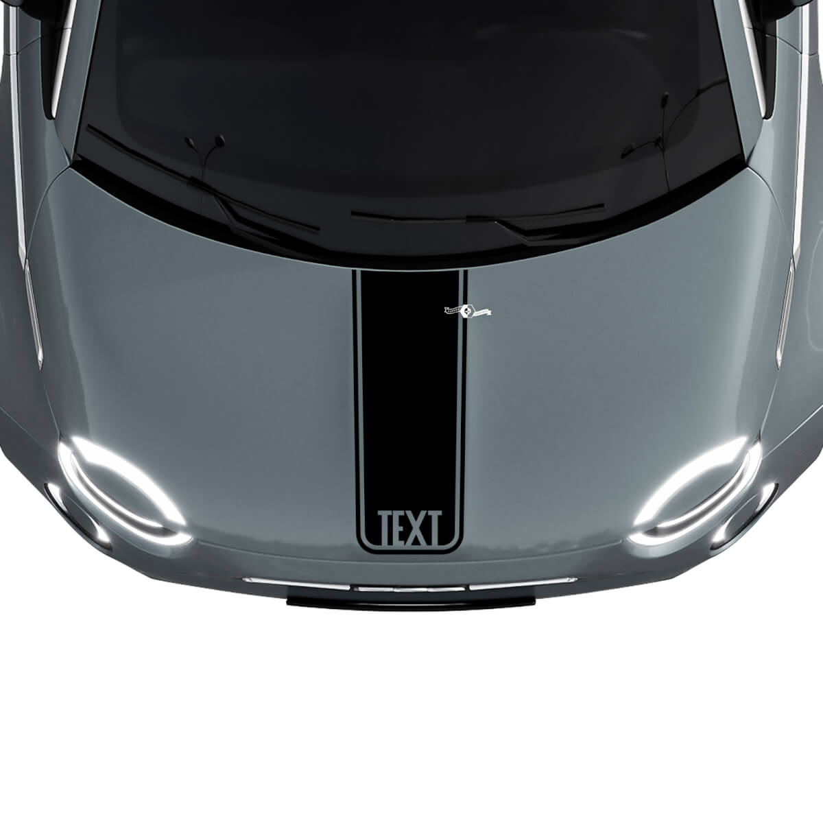 Custom Text Central Hood Stripe Decal Sticker Graphics for Fiat 500