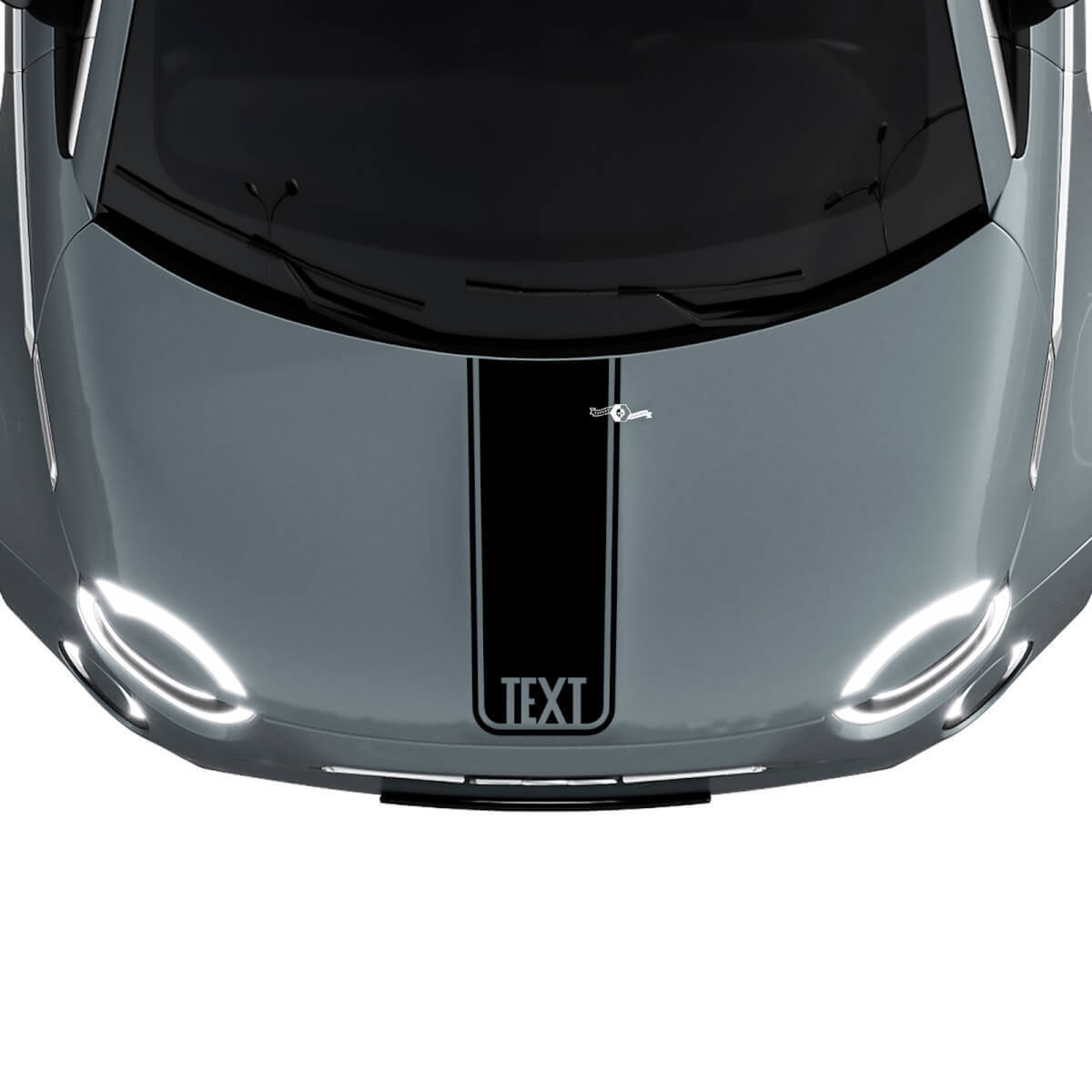 Custom Text Central Hood Stripe Decal Sticker Graphics for Fiat 500