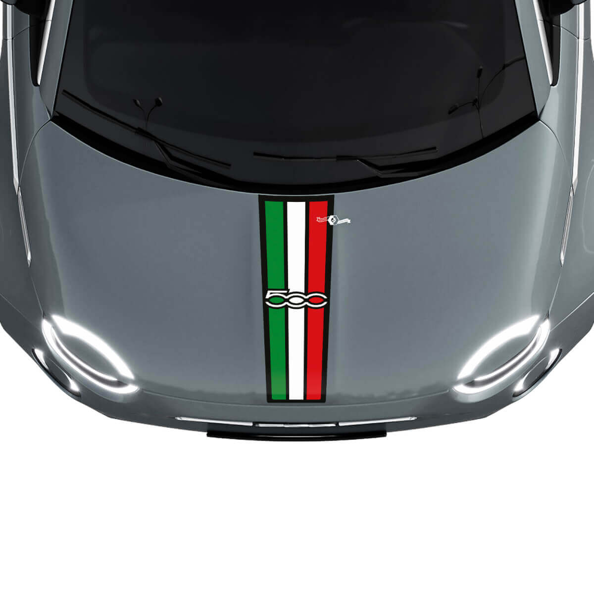 500 Tri Stripes Flag Hood Stripe Decal Sticker Graphics for Fiat 500