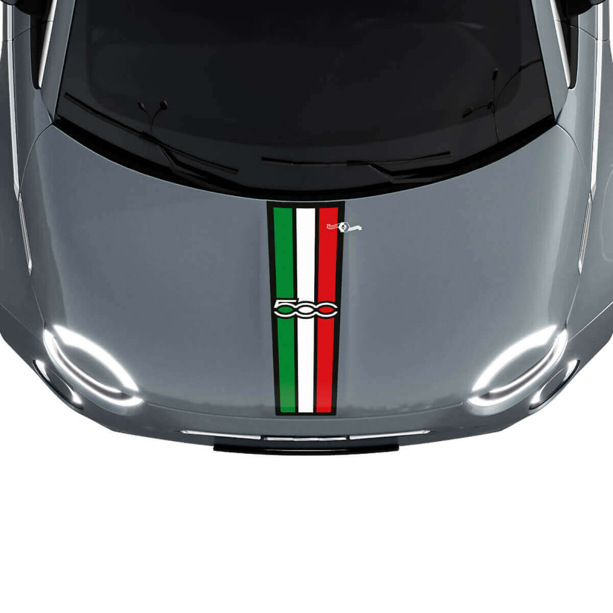 500 Tri Stripes Flag Hood Stripe Decal Sticker Graphics for Fiat 500