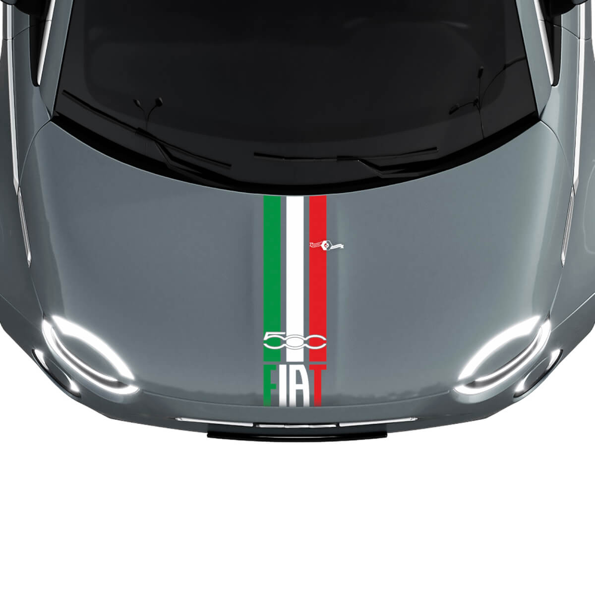 Tri Stripes Italy  Flag Hood Stripe Decal Sticker Graphics for Fiat 500