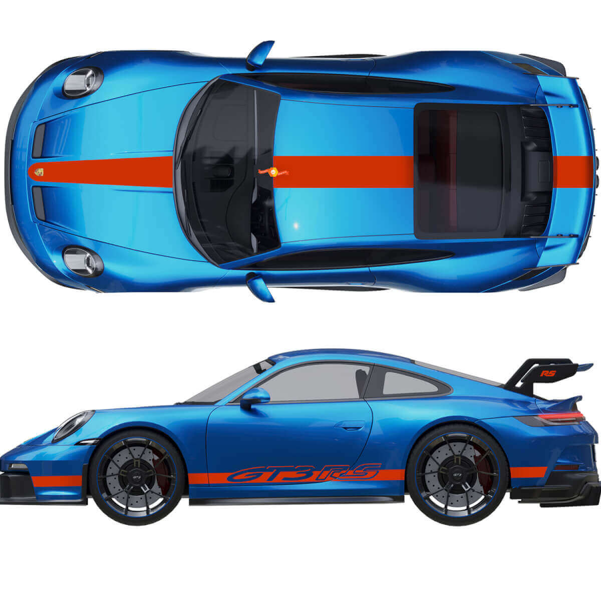 Kit of Hood Roof Tail Spoiler Stripes for Porsche 991 gt3 RS