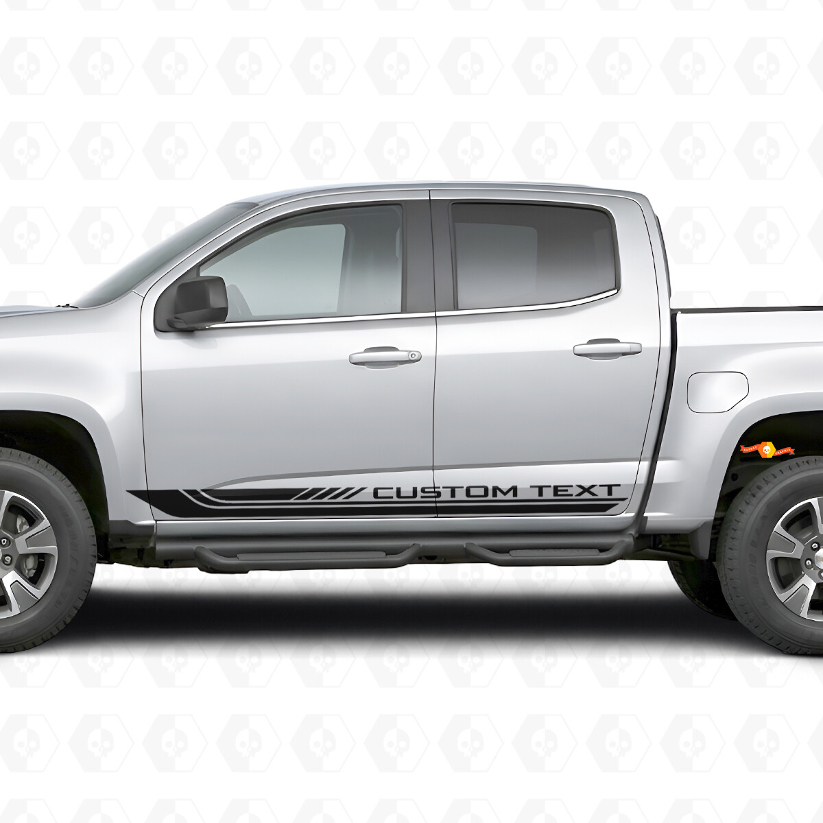 Custom Text Frame Door & Rocker Panel Vinyl Stripes for Chevrolet Colorado 2nd Gen 2015-2022