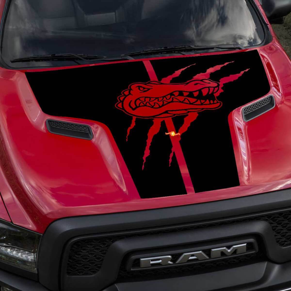 Alligator Claw Hood Vinyl Decal for Dodge Ram Rebel 