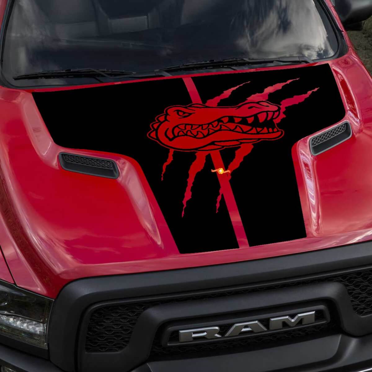 Dodge Ram Gators Rebel Hood Logo Truck Vinyl Decal Graphic Pick Up Pickup