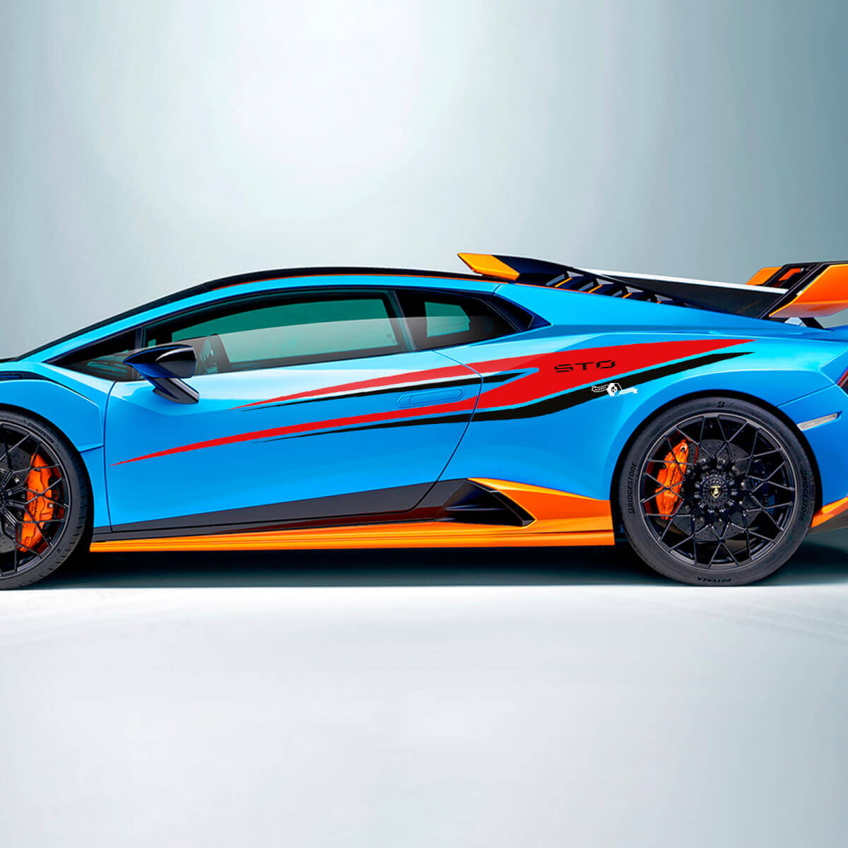 Two colors Tribal Stripes Side Vinyl Decal Sticker Graphics for Lamborghini STO