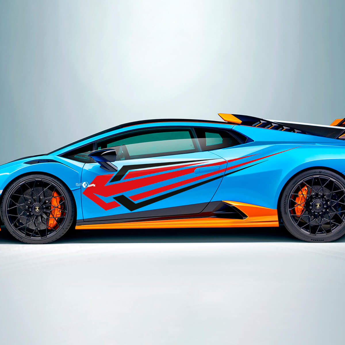 Two colors Tribal Stripes Side Vinyl Decal Sticker Graphics for Lamborghini STO 2