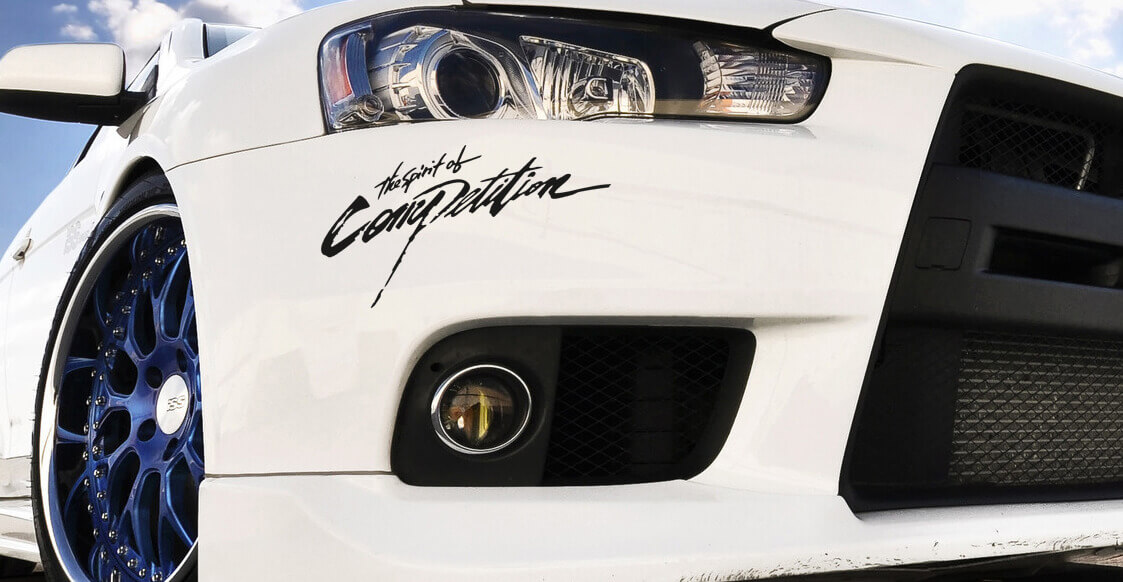 Spirit of Competition Front Fender Vinyl Decals for Mitsubishi Lancer Evolution Evo V-X