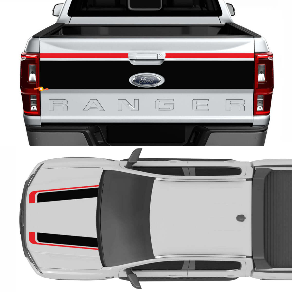 Truck Bed Side Tremor Set Vinyl Stripe Decal Sticker for Ford Super Duty F250 F150