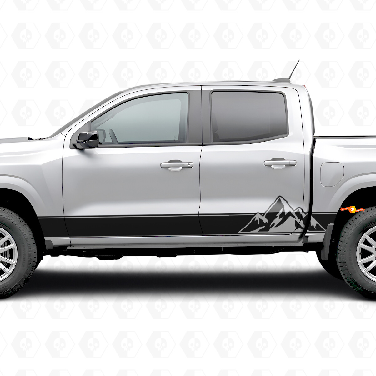 Layered Peaks Door & Rocker Panel Vinyl Stripes for Chevrolet Colorado 3rd Gen 2023-2026