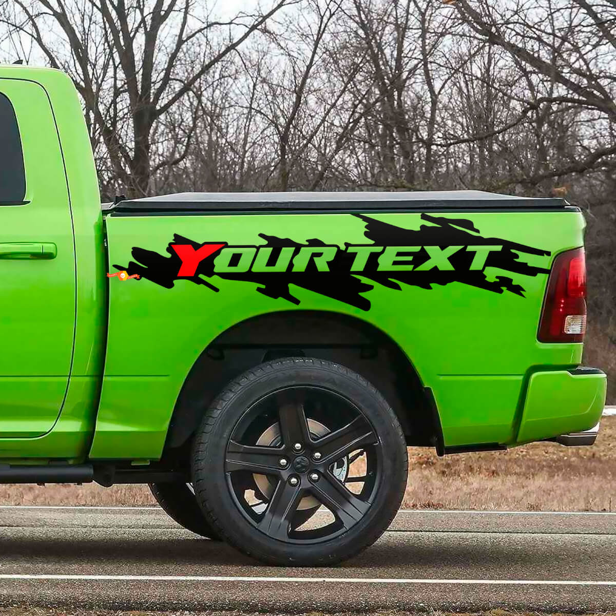 Custom Mud Splash Bedside Vinyl Decal Kit for Dodge Ram Rebel