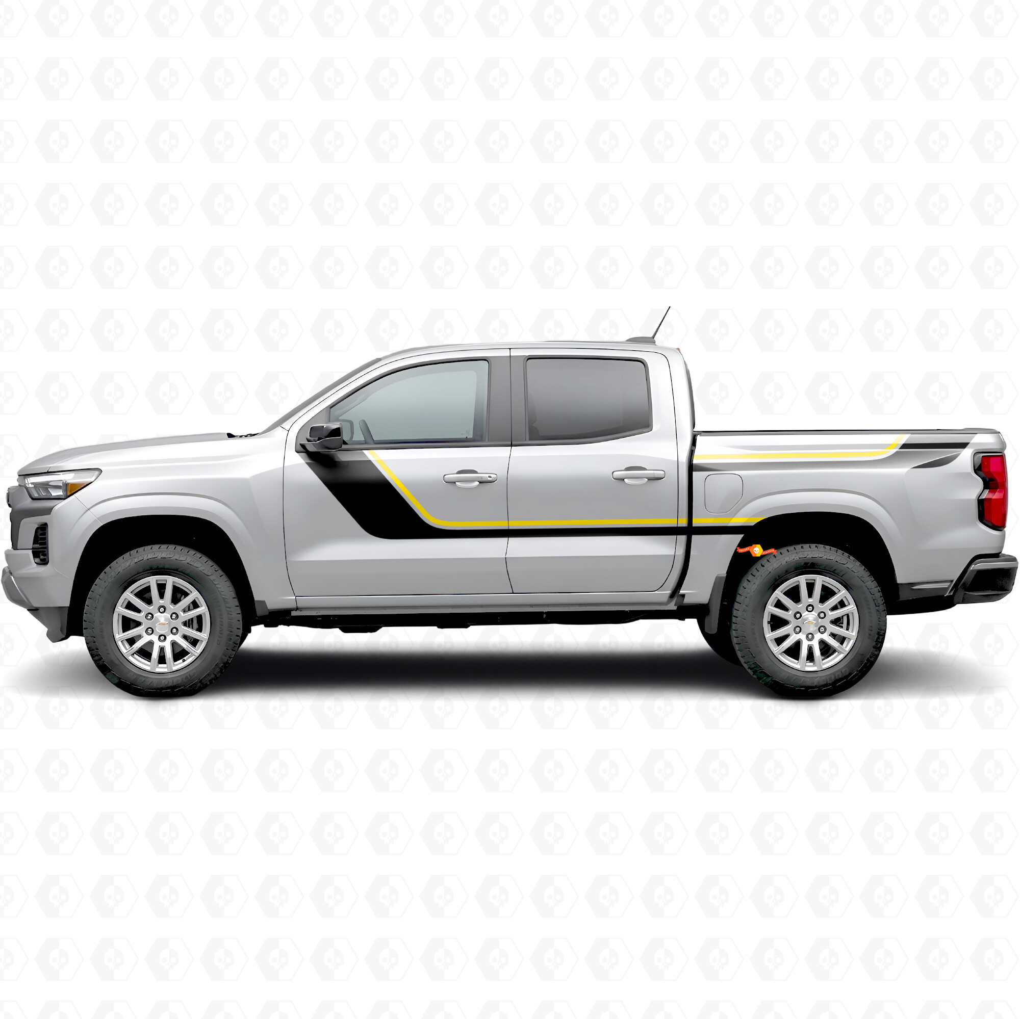 Sweeping Upper Accent Door & Bedside Vinyl Stripes for Chevrolet Colorado 3rd Gen 2023-2026