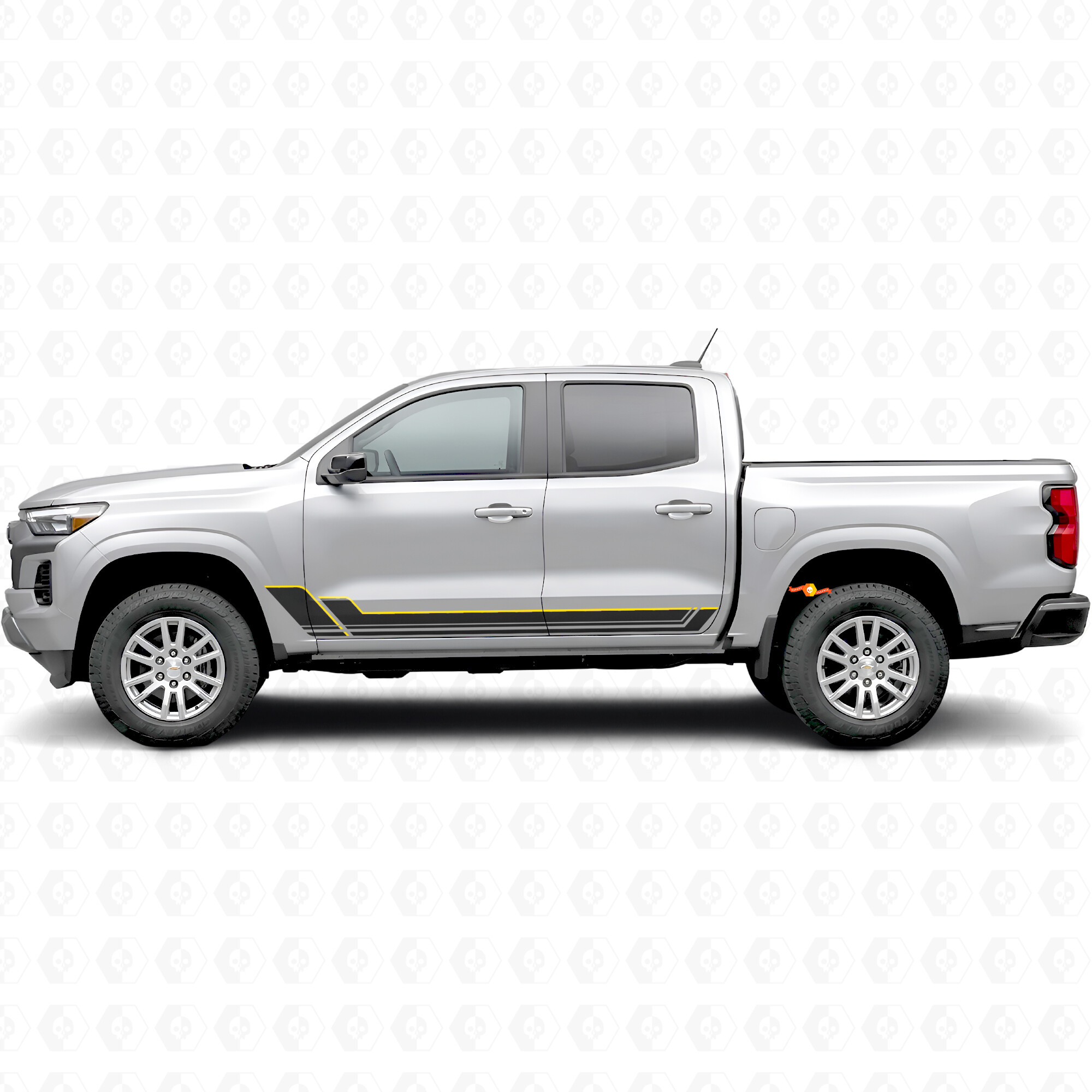 Angular Outline Door & Rocker Panel Vinyl Stripes for Chevrolet Colorado 3rd Gen 2023-2026