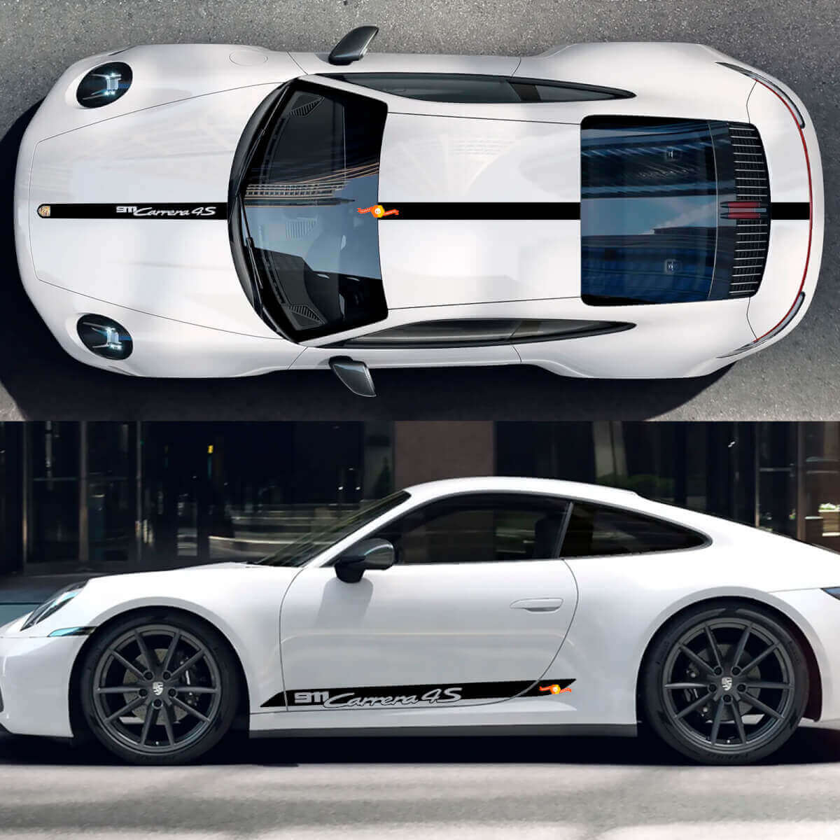 Carrera 4S Style Stripes Full Kit Vinyl Decal for Porsche 911
