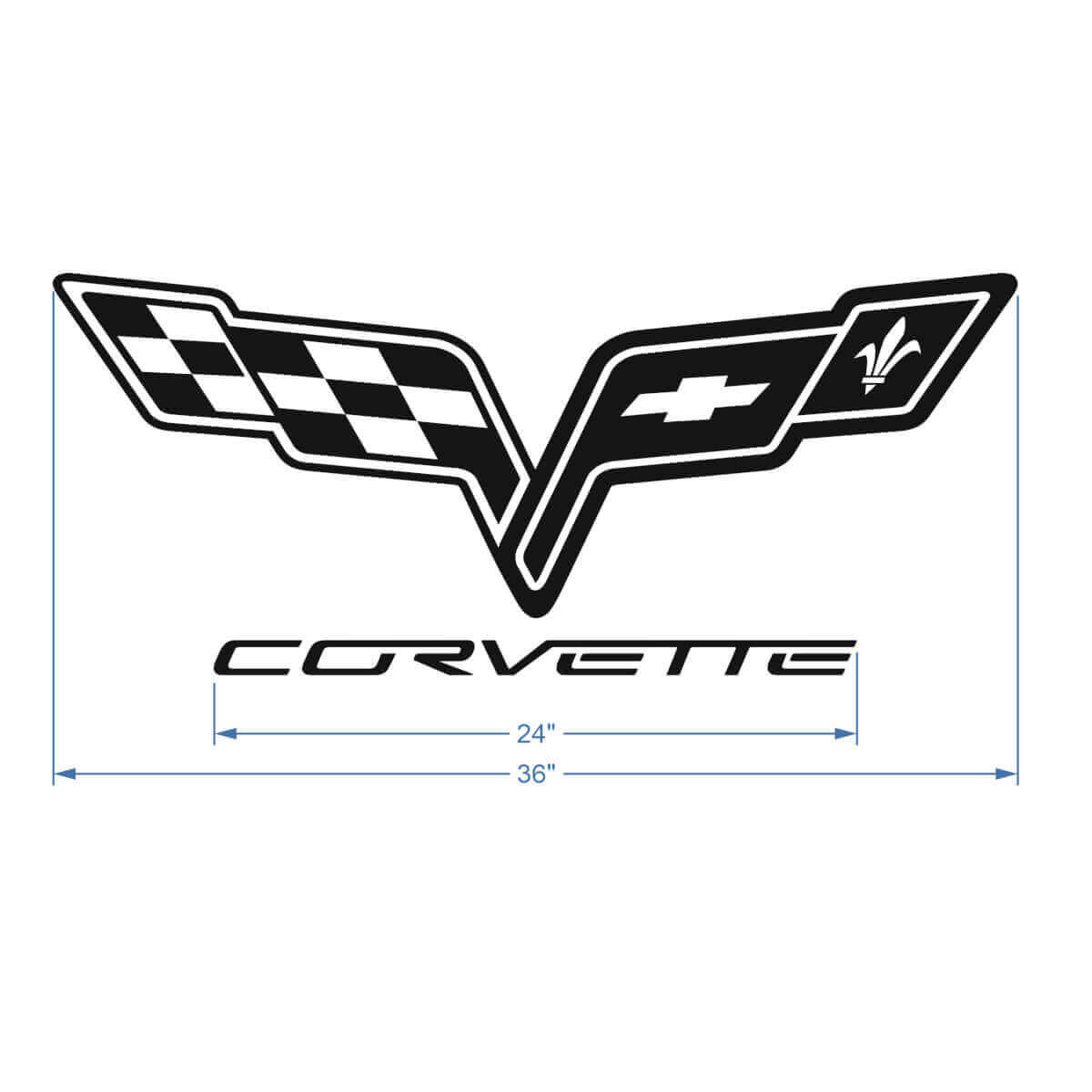 Corvette C6 Hood Logo Vinyl Decal Sticker 2