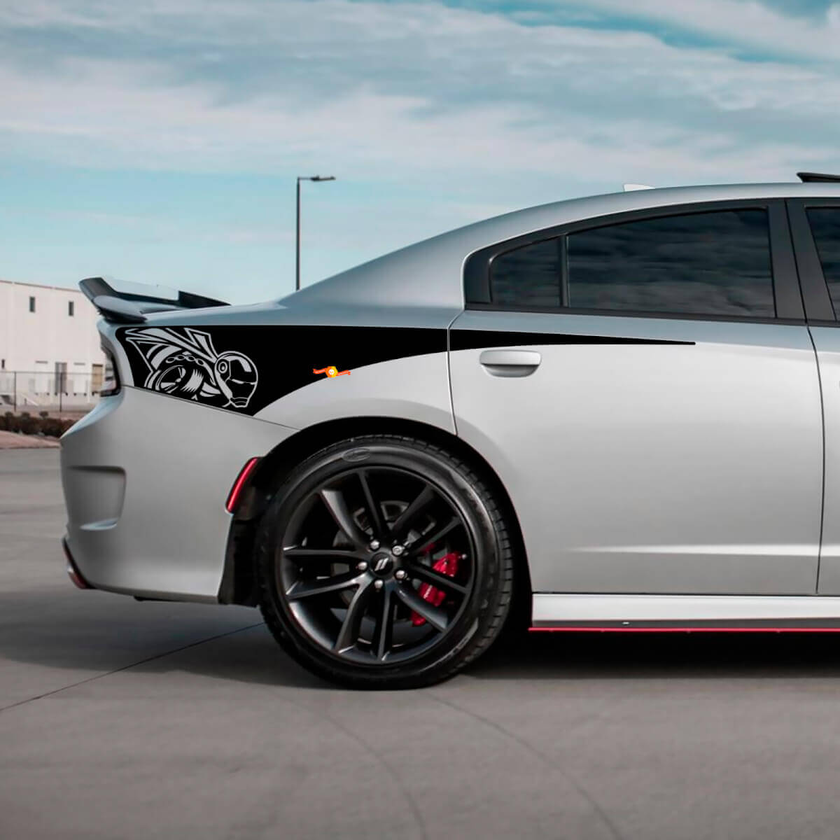 Iron Bee Rear Quarter Side Stripe Vinyl Decal Sticker for Dodge Charger