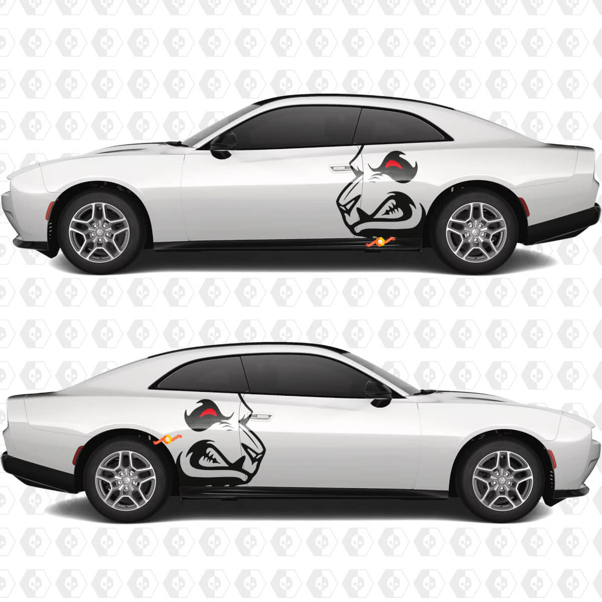Side Angry Hell Panda Bear Decals Stickers for Dodge Challenger or Charger