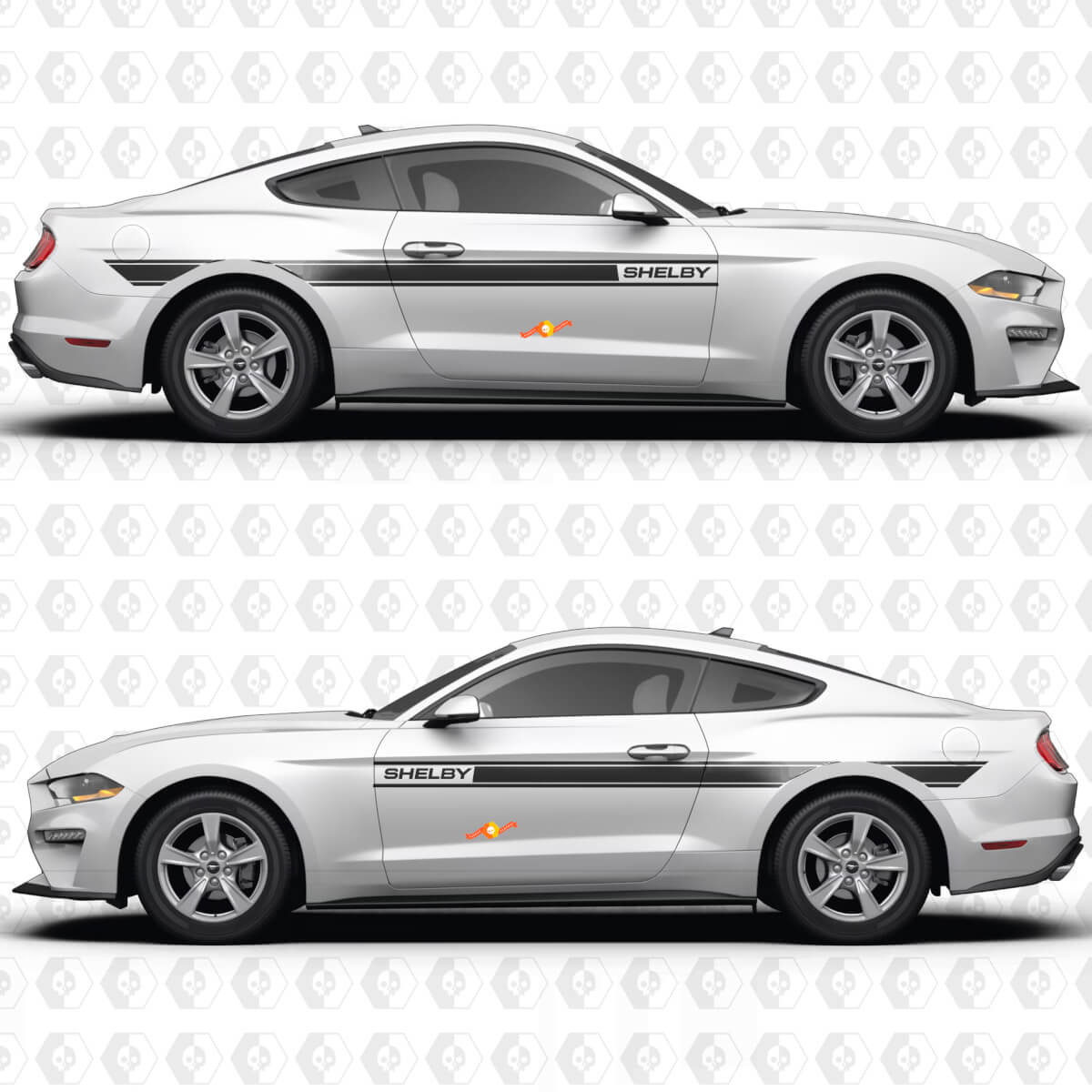 Shelby Side Doors Stripe Racing Decals Stickers for Ford Mustang