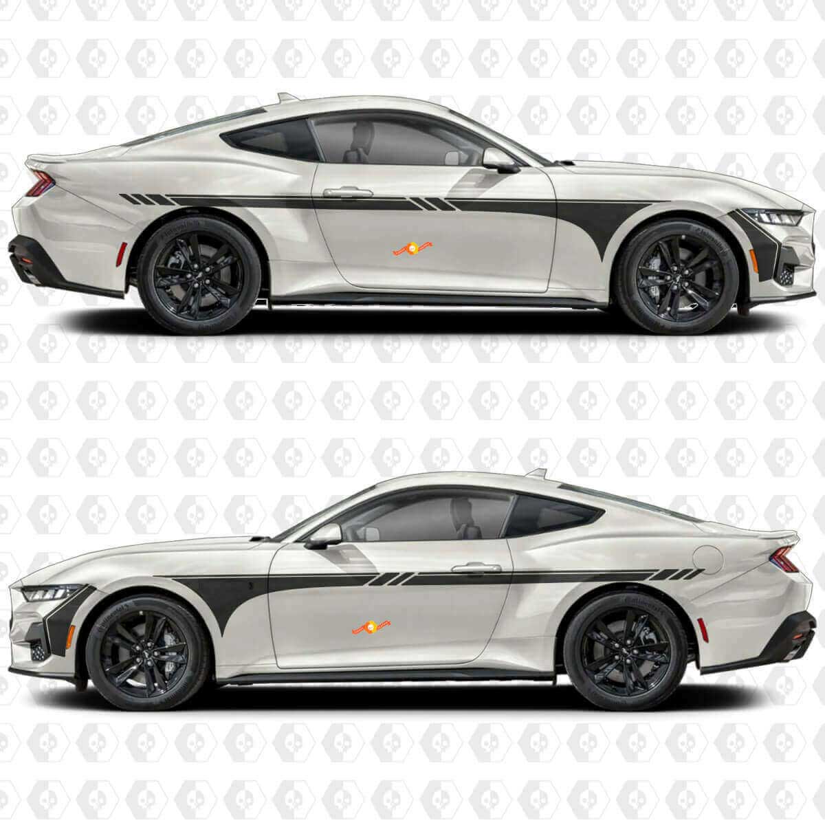 Racing Side Stripes Vinyl Decal Kit for Musclecar Mustang GT