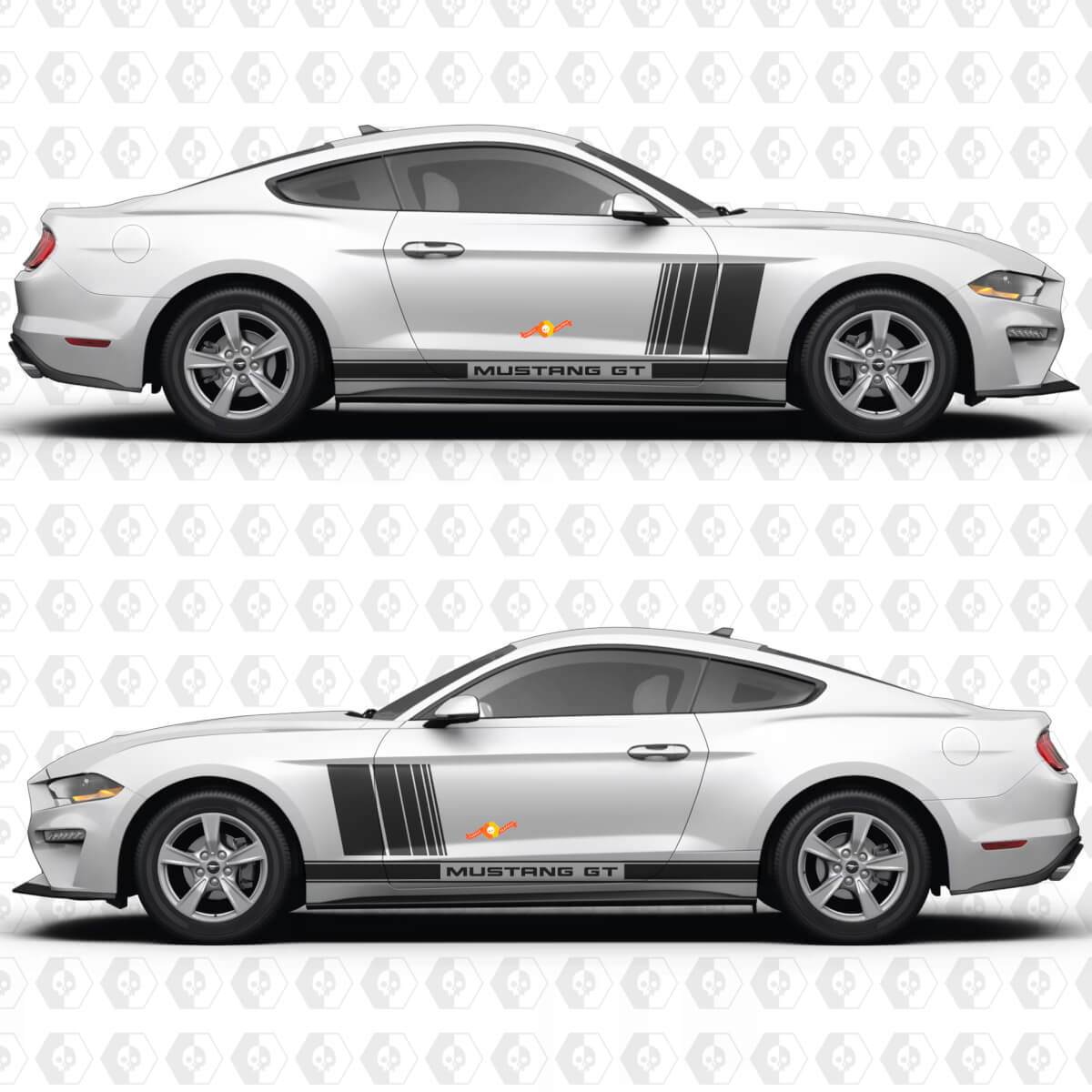 Mustang Side Doors Stripes Racing Decals Stickers for Ford Mustang