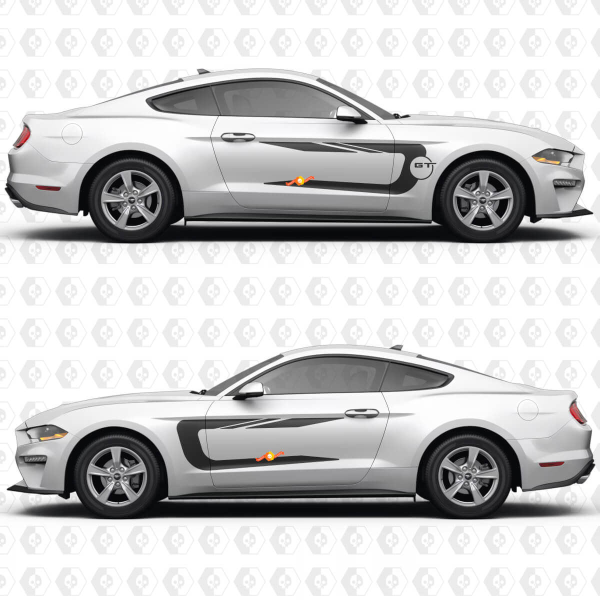 Mustang GT Side Doors Stripes Racing Decals Stickers for Ford Mustang