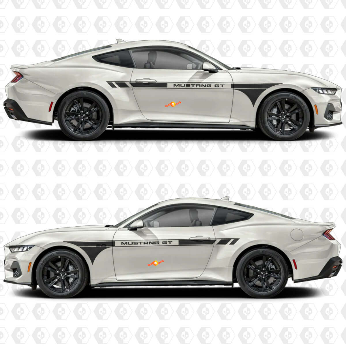 GT Racing Stripes Side Doors Vinyl Decal KIt for Musclecar Musclecarmodel GT