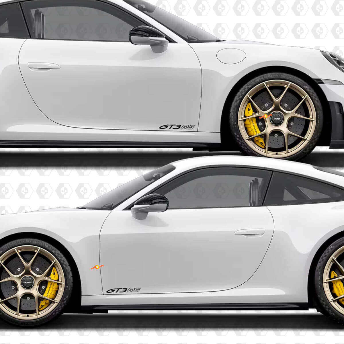 GT3 RS Side and Rear Vinyl Decal Kit for Porsche 911 GT3 RS