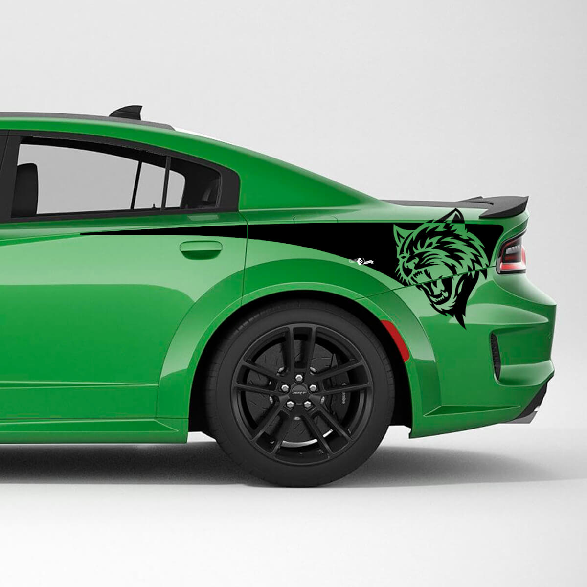 Hellcat Rear Quarter Side Stripes Vinyl Decal Kit for Dodge Charger