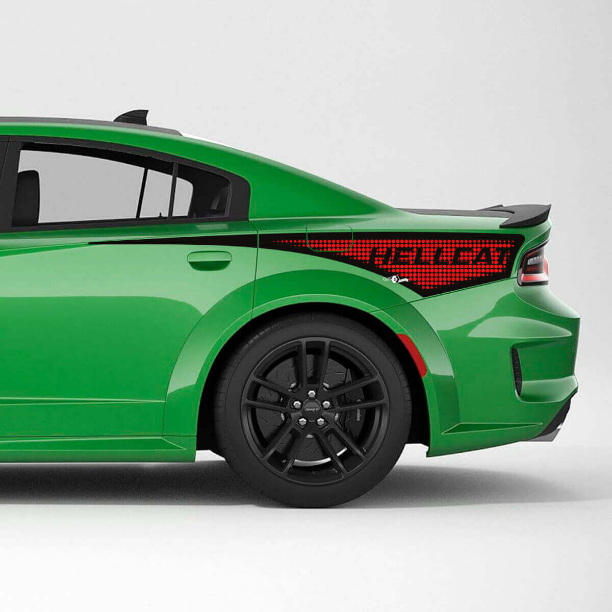 Hellcat Perforated Dots Rear Quarter Side Stripe Vinyl Decal Sticker for Dodge Charger