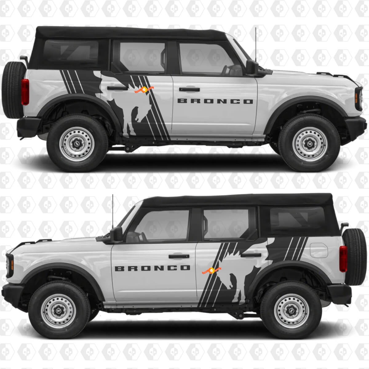 Side Doors Bronco Graphics Decals Stickers for Ford Bronco
