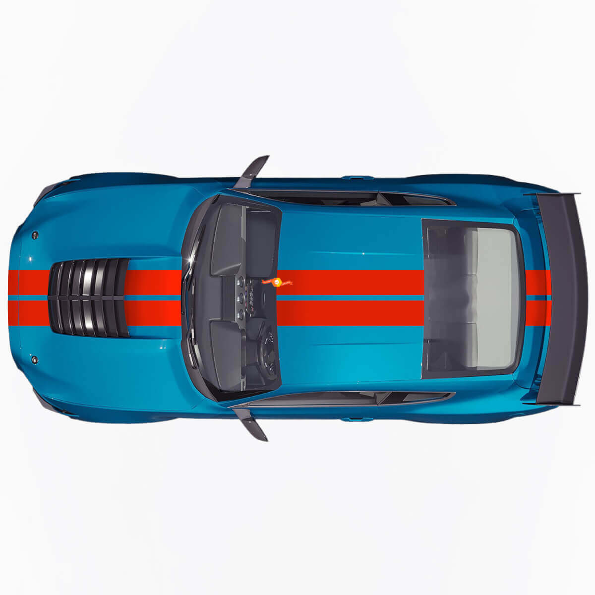 Dual Stripes Front Upper Rear Vinyl Decal Kit for Musclecar Musclecarmodel