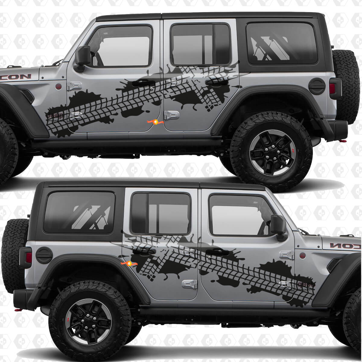 Tire Tracks Side Doors Stripes Vinyl decal sticker fit Jeep Wrangler