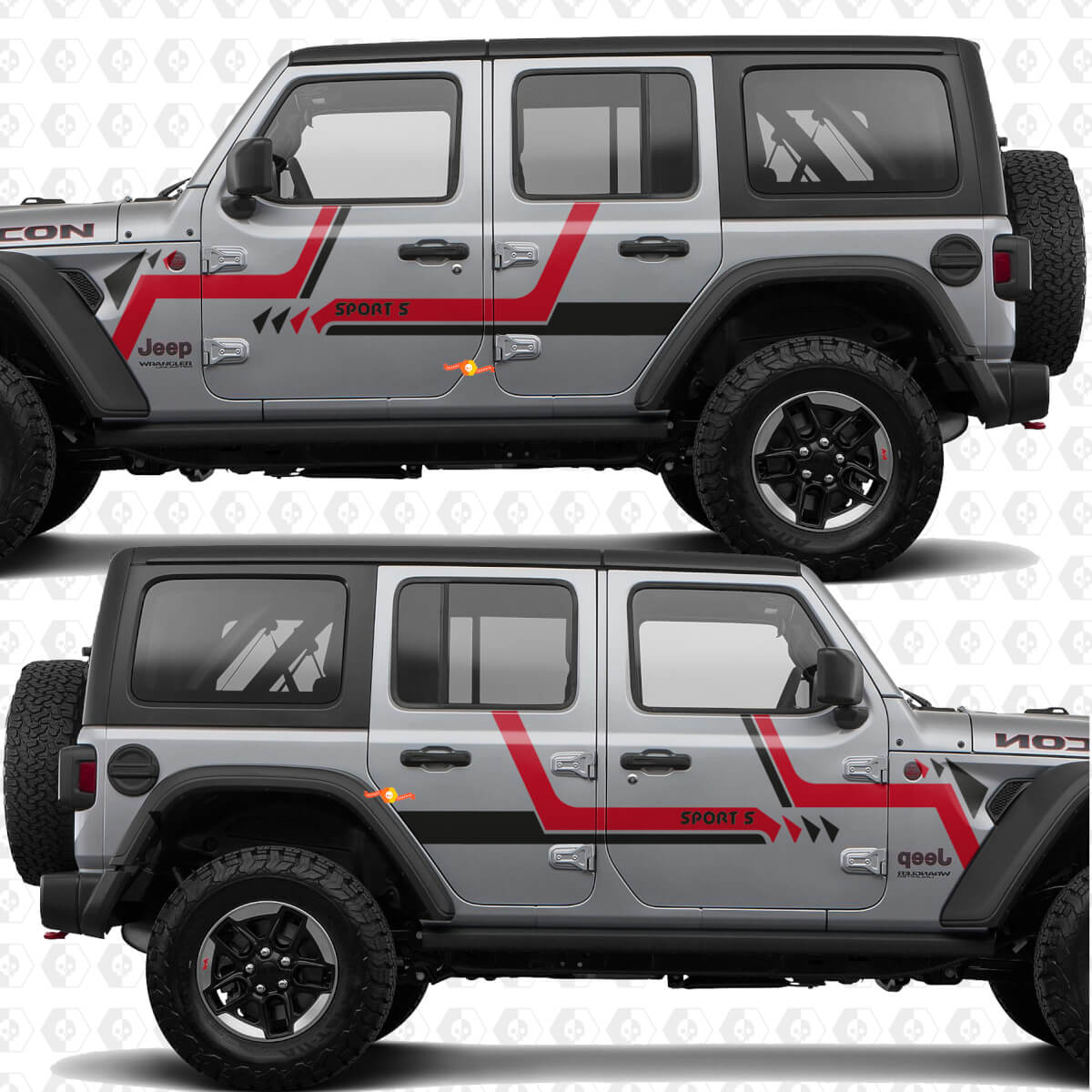 Custom Text Stripes Side Doors Vinyl decal sticker fit Jeep Wrangler