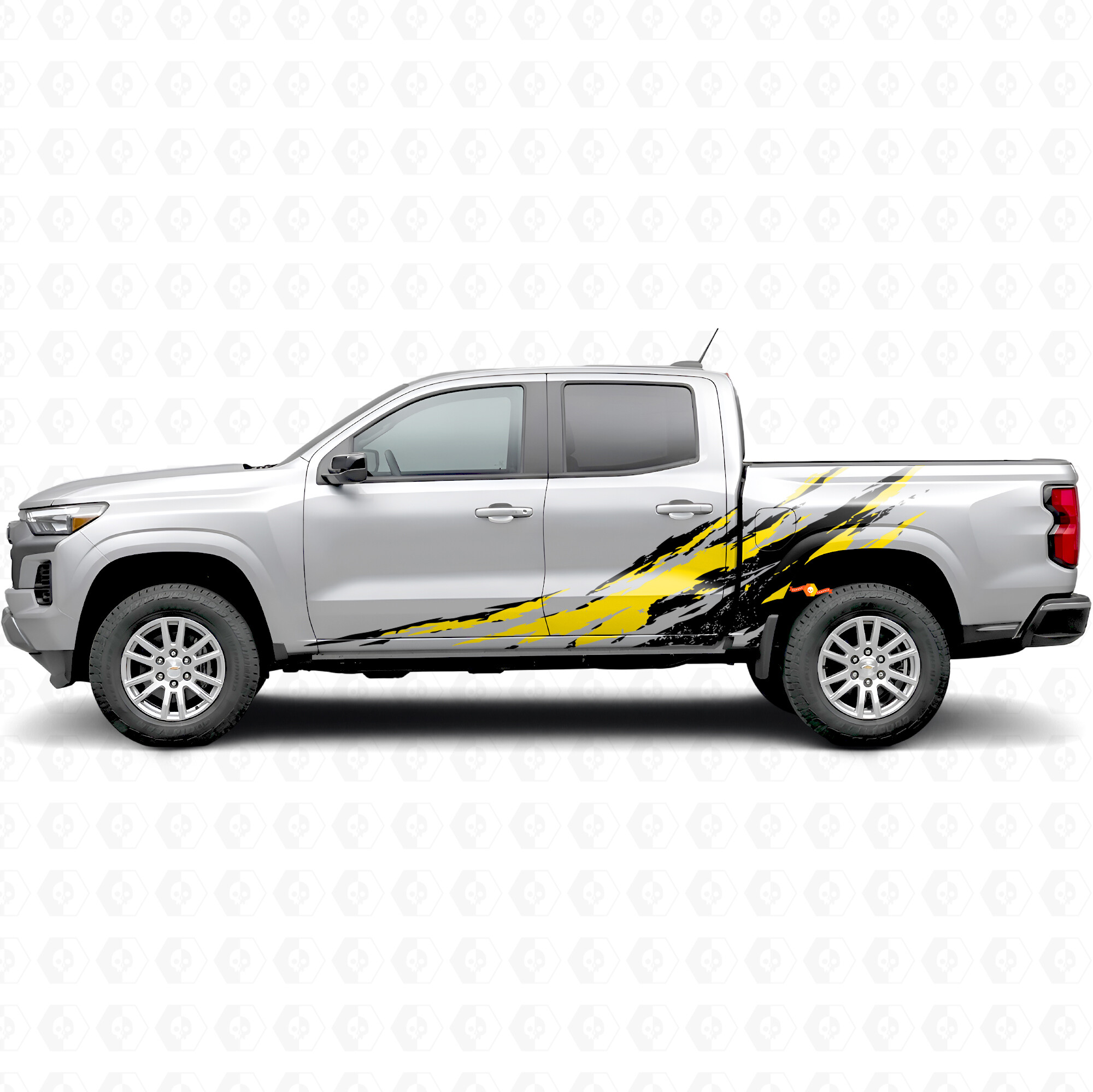 Distressed Splash Door & Bedside Vinyl Stripes for Chevrolet Colorado 3rd Gen 2023-2026